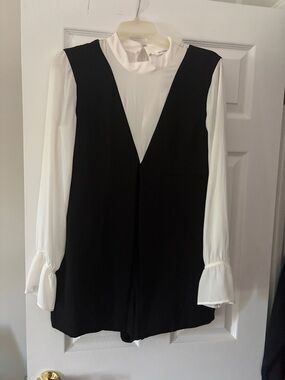 BCBG Black and White Colorblock Dress